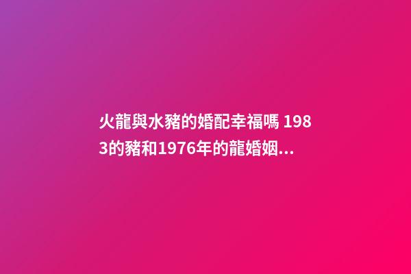 火龍與水豬的婚配幸福嗎 1983的豬和1976年的龍婚姻如何-第1張-觀點-玄機派